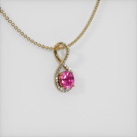 2.03 Ct. Purplish Pink Sapphire Pendant, 14K Yellow Gold 2