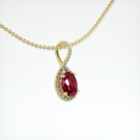0.48 Ct. Ruby Pendant, 14K Yellow Gold 2