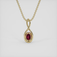0.40 Ct. Pinkish Red Ruby Pendant, 14K Yellow Gold 4