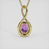 7.08 Ct. Purple Sapphire Pendant, 14K Yellow Gold 4