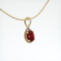 0.70 Ct. Ruby Pendant, 18K Yellow Gold 2