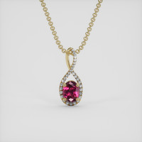 0.40 Ct. Pinkish Red Ruby Pendant, 18K Yellow Gold 1