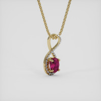 0.40 Ct. Pinkish Red Ruby Pendant, 18K Yellow Gold 2