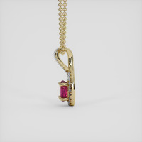 0.40 Ct. Pinkish Red Ruby Pendant, 18K Yellow Gold 3