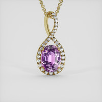 7.08 Ct. Purple Sapphire Pendant, 18K Yellow Gold 1