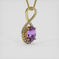7.08 Ct. Purple Sapphire Pendant, 18K Yellow Gold 2