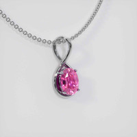 1.08 Ct. Sapphire Pendant, 14K White Gold 2