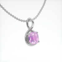 5.05 Ct. Purplish Pink Sapphire Pendant, 14K White Gold 2