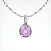 5.05 Ct. Purplish Pink Sapphire Pendant, 18K White Gold 1