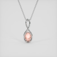 2.16 Ct. Padparadscha Sapphire Pendant, 18K White Gold 4