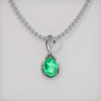 3.71 Ct. Emerald Pendant, 18K White Gold 1