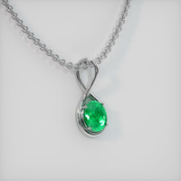 3.71 Ct. Emerald Pendant, 18K White Gold 2