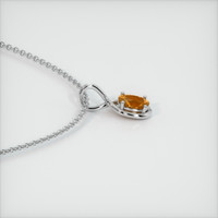 0.57 Ct. Orange Sapphire Pendant, 18K White Gold 3