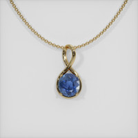 3.80 Ct. Sapphire Pendant, 14K Yellow Gold 1