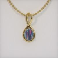 0.85 Ct. Multi Color Opal Pendant, 14K Yellow Gold 1