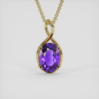 6.71 Ct. Pinkish Purple Amethyst Pendant, 14K Yellow Gold 1