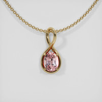 0.64 Ct. Padparadscha Sapphire Pendant, 14K Yellow Gold 1