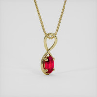 0.38 Ct. Ruby Pendant, 14K Yellow Gold 2