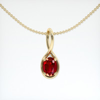 0.70 Ct. Ruby Pendant, 14K Yellow Gold 1