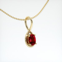 0.70 Ct. Ruby Pendant, 14K Yellow Gold 2