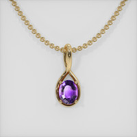 1.59 Ct. Gemstone Pendant, 18K Yellow Gold 1