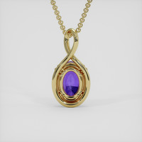 6.71 Ct. Pinkish Purple Amethyst Pendant, 18K Yellow Gold 4