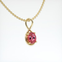 1.07 Ct. Padparadscha Sapphire Pendant, 18K Yellow Gold 2
