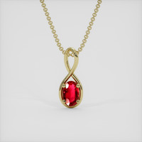 0.38 Ct. Ruby Pendant, 18K Yellow Gold 1