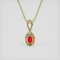 0.38 Ct. Ruby Pendant, 18K Yellow Gold 4