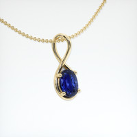 1.03 Ct. Blue Sapphire Pendant, 18K Yellow Gold 2