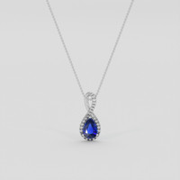 1.59 Ct. Blue Sapphire Pendant, Platinum 950 1