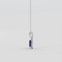 1.59 Ct. Blue Sapphire Pendant, 10K White Gold 3