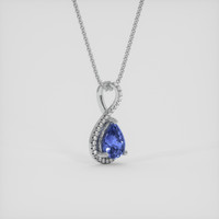 0.79 Ct. Blue Sapphire Pendant, 14K White Gold 2
