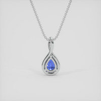 0.79 Ct. Blue Sapphire Pendant, 14K White Gold 4