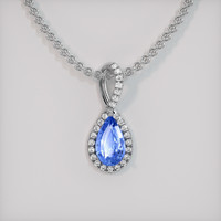 3.04 Ct. Sapphire Pendant, 14K White Gold 1