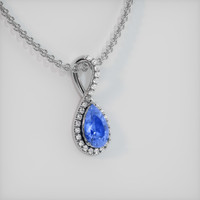 3.04 Ct. Sapphire Pendant, 14K White Gold 2