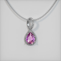 0.81 Ct. Sapphire Pendant, 14K White Gold 1