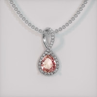 0.49 Ct. Padparadscha Sapphire Pendant, 14K White Gold 1