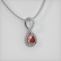 0.49 Ct. Padparadscha Sapphire Pendant, 14K White Gold 2