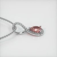 0.49 Ct. Padparadscha Sapphire Pendant, 14K White Gold 3