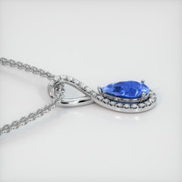 3.04 Ct. Blue Sapphire Pendant, 18K White Gold 3