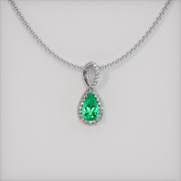 1.66 Ct. Emerald Pendant, 18K White Gold 1