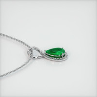 2.84 Ct. Emerald  Pendant - 18K White Gold