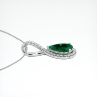 1.49 Ct. Emerald Pendant, 18K White Gold 3
