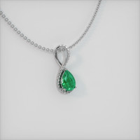 0.67 Ct. Emerald Pendant, 18K White Gold 2