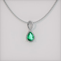 0.54 Ct. Emerald  Pendant - 18K White Gold