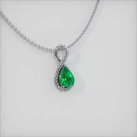 3.07 Ct. Emerald Pendant, 18K White Gold 2