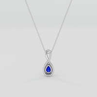 1.59 Ct. Blue Sapphire Pendant, 18K White Gold 4