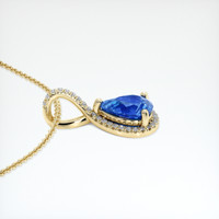 0.86 Ct. Blue Sapphire Pendant, 14K Yellow Gold 3