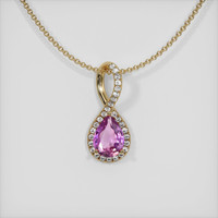 0.81 Ct. Sapphire Pendant, 14K Yellow Gold 1